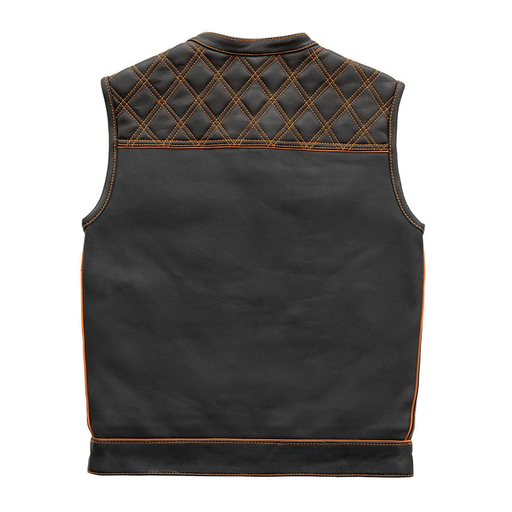 Midnight Renegade Men's Motorcycle Leather Vest