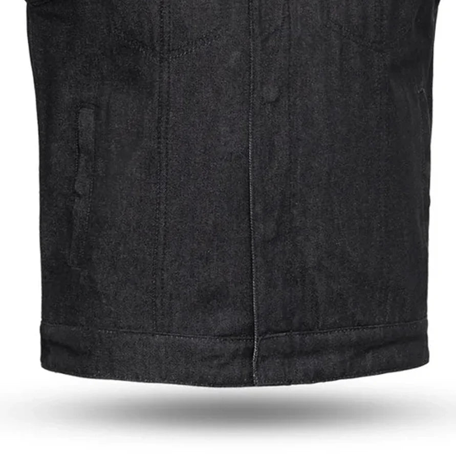 Haywood Men's Motorcycle Denim Vest - Black