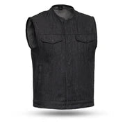 Haywood Men's Motorcycle Denim Vest - Black
