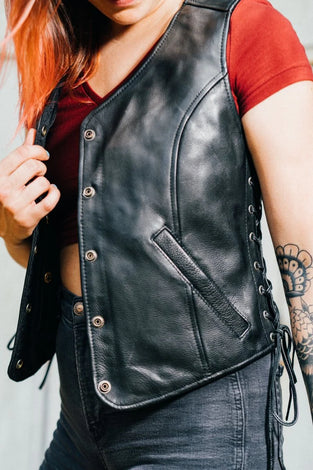 Storm Rebel Women's Motorcycle Leather Vest