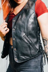 Storm Rebel Women's Motorcycle Leather Vest