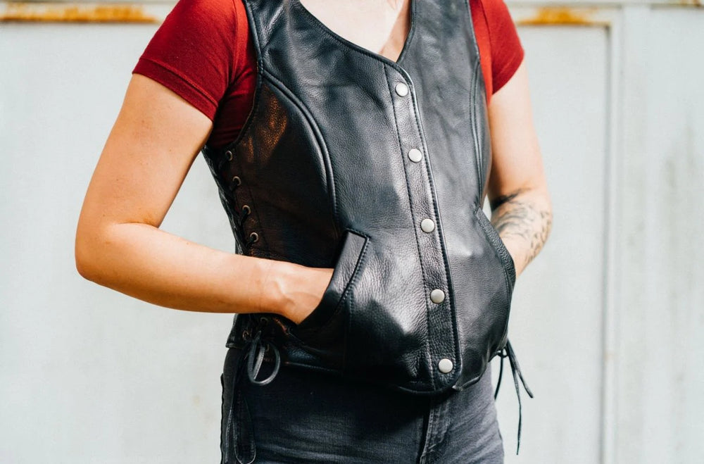 Storm Rebel Women's Motorcycle Leather Vest