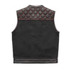 Hunt Club Motorcycle Leather Canvas Vest Black/Red
