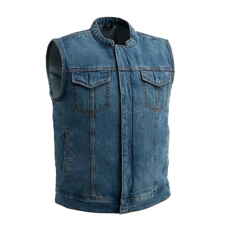 Midnight Rider Men's Denim Motorcycle Vest