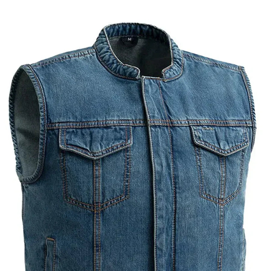 Midnight Rider Men's Denim Motorcycle Vest