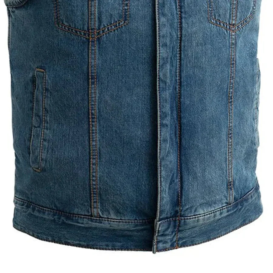 Midnight Rider Men's Denim Motorcycle Vest