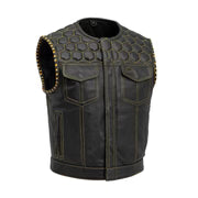 Lowside Hornet Perforated Men's Club Style Leather Vest