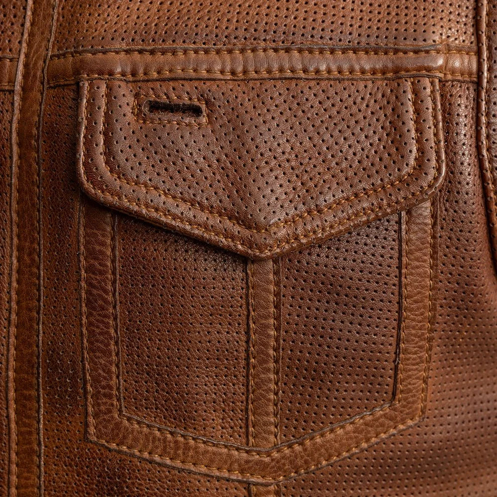 Lowside Men's Perforated Motorcycle Leather Vest