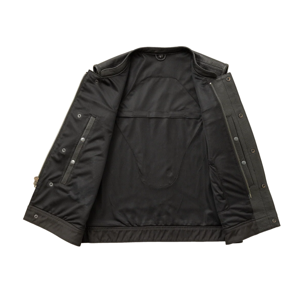 Lowside Men's Perforated Motorcycle Leather Vest