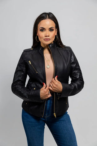 ModMist Womens Fashion Leather Jacket