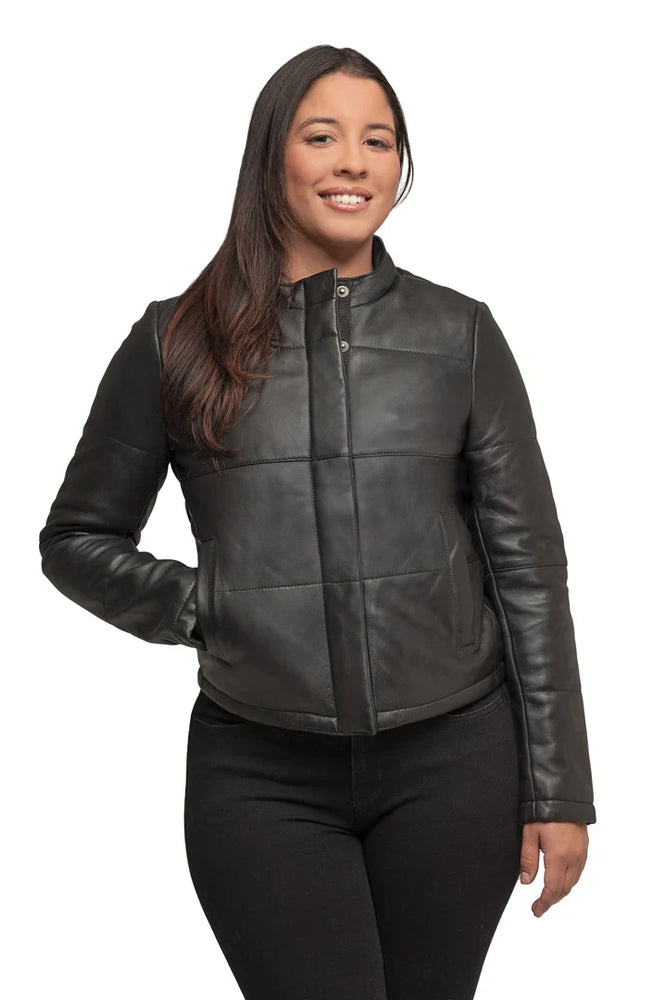 SleekSpire Womens Fashion Leather Jacket