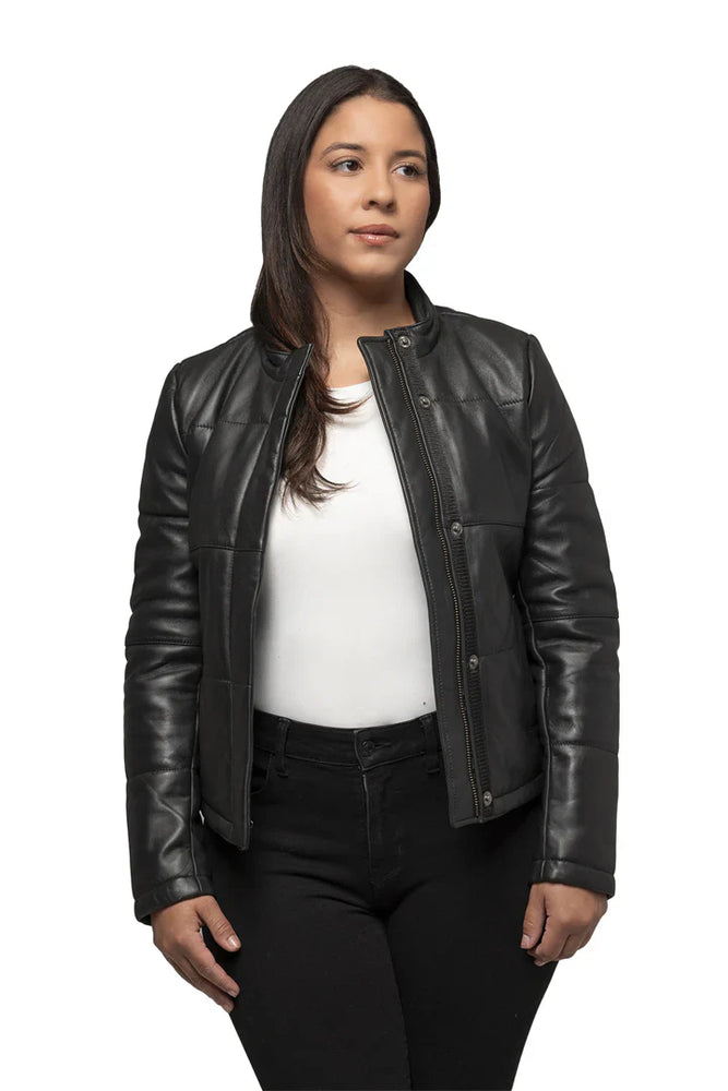 SleekSpire Womens Fashion Leather Jacket
