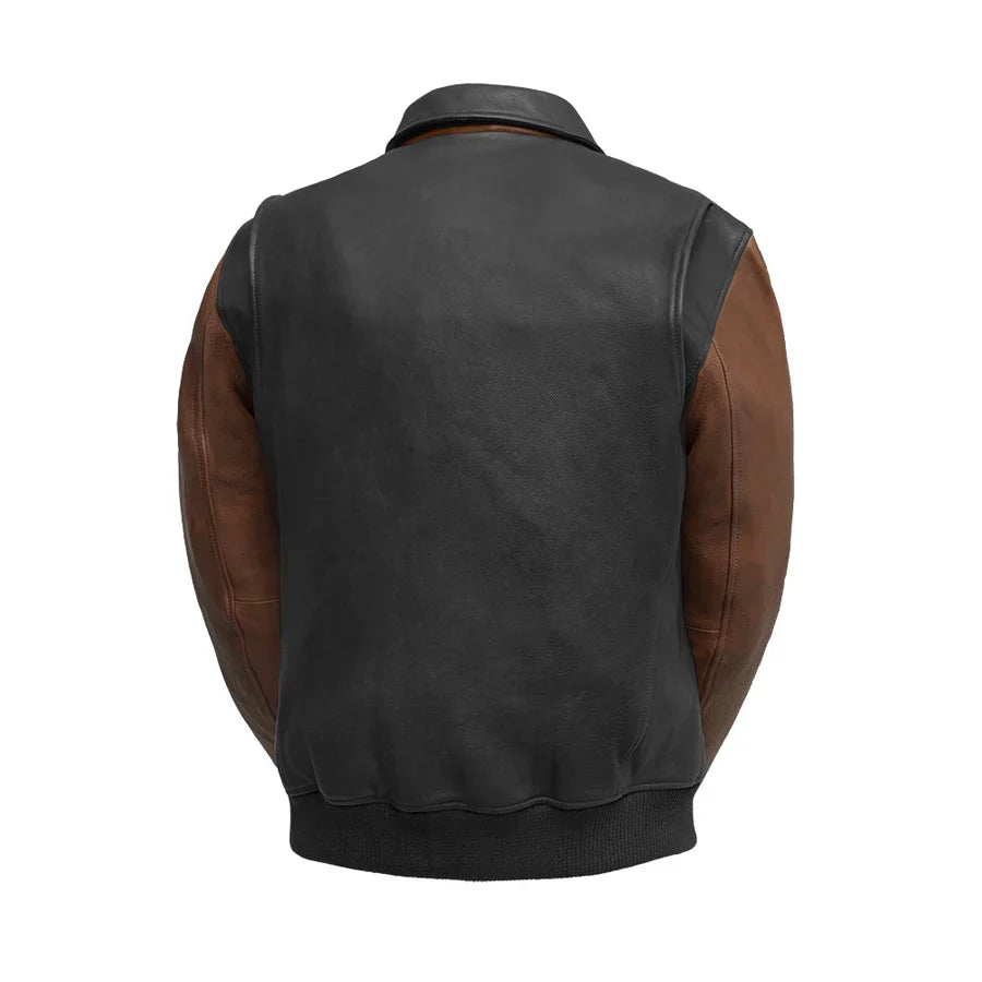 Moto Bomber - Men's Genuine Leather Jacket