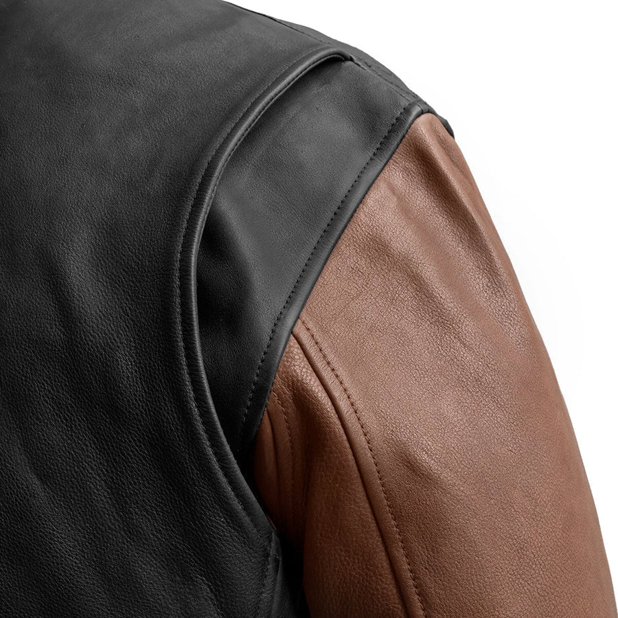 Moto Bomber - Men's Genuine Leather Jacket