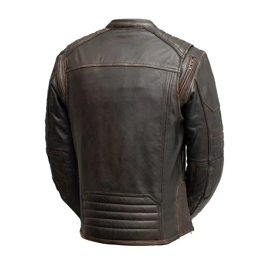Road Master - Men's Genuine Leather Motorcycle Jacket