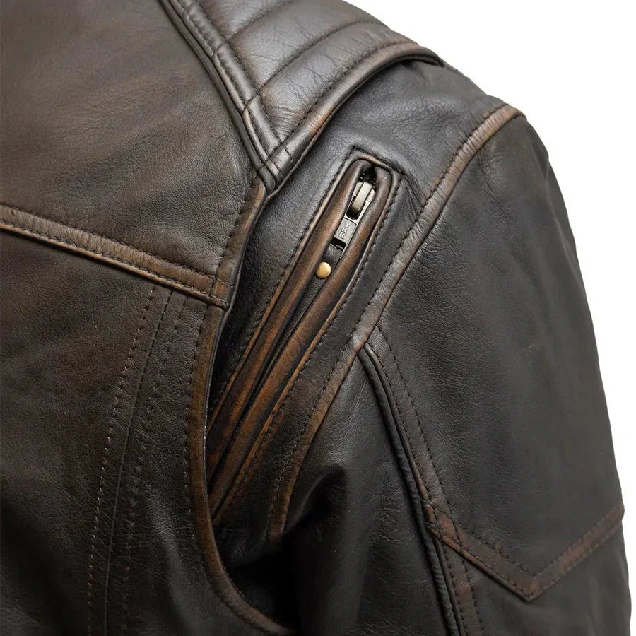 Road Master - Men's Genuine Leather Motorcycle Jacket