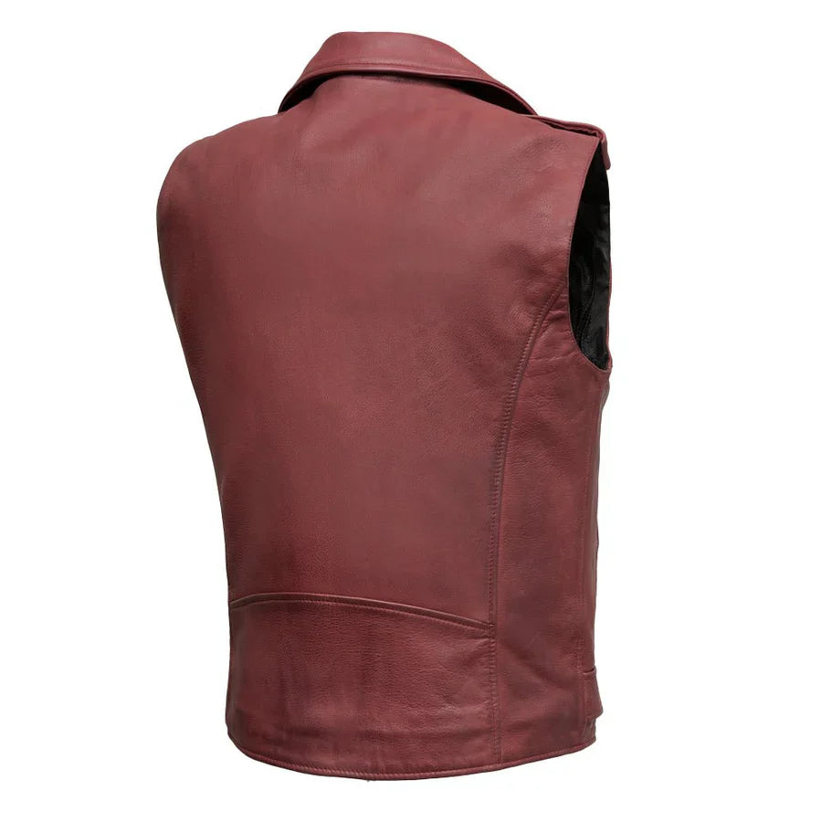 Crimson - Men's Motorcycle Leather Vest