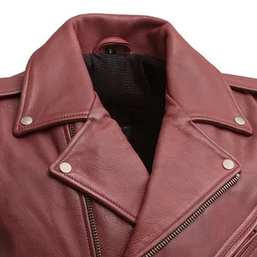 Crimson - Men's Motorcycle Leather Vest