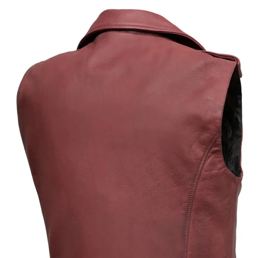 Crimson - Men's Motorcycle Leather Vest