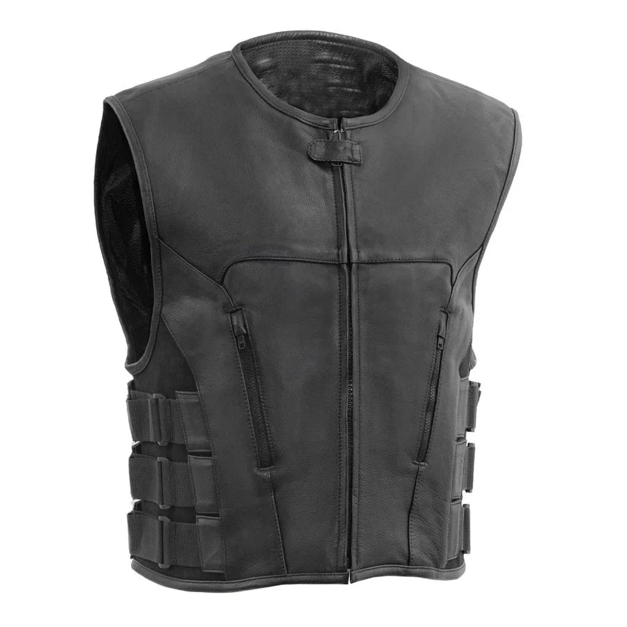 Onyx Dominator Men's Leather Motorcycle Vest