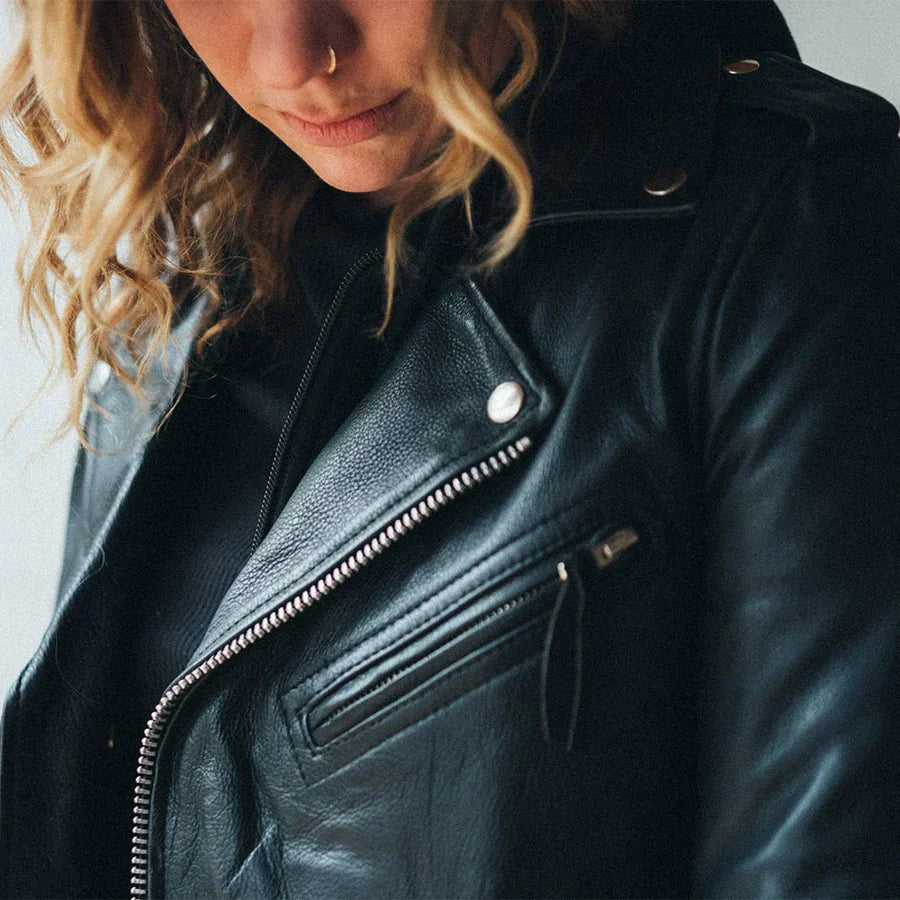 RiderGlam Women's Motorcycle Leather Jacket