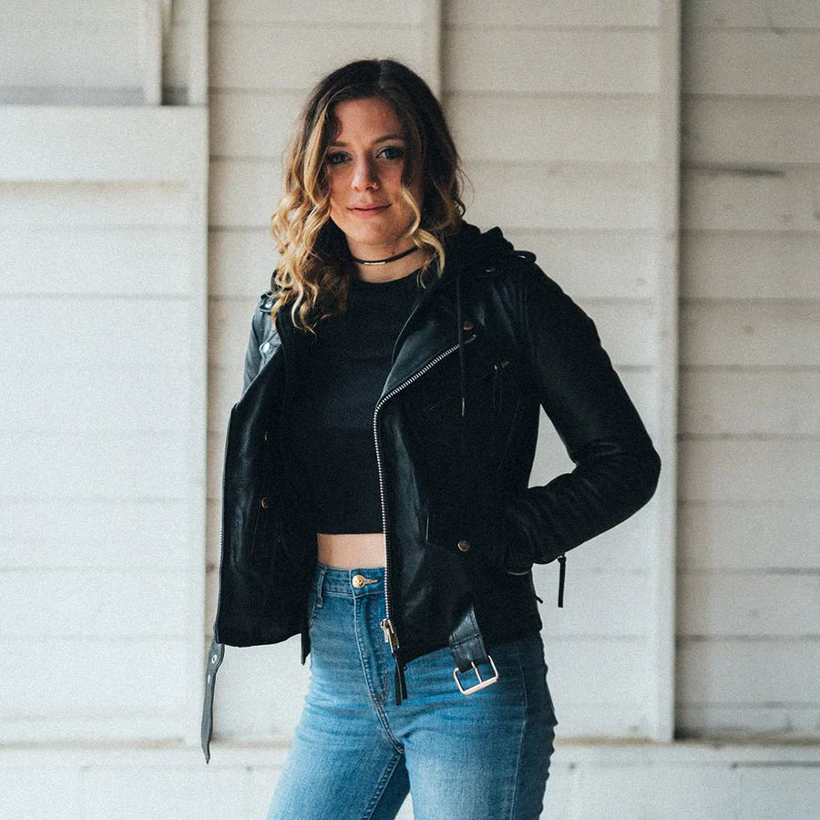 RiderGlam Women's Motorcycle Leather Jacket