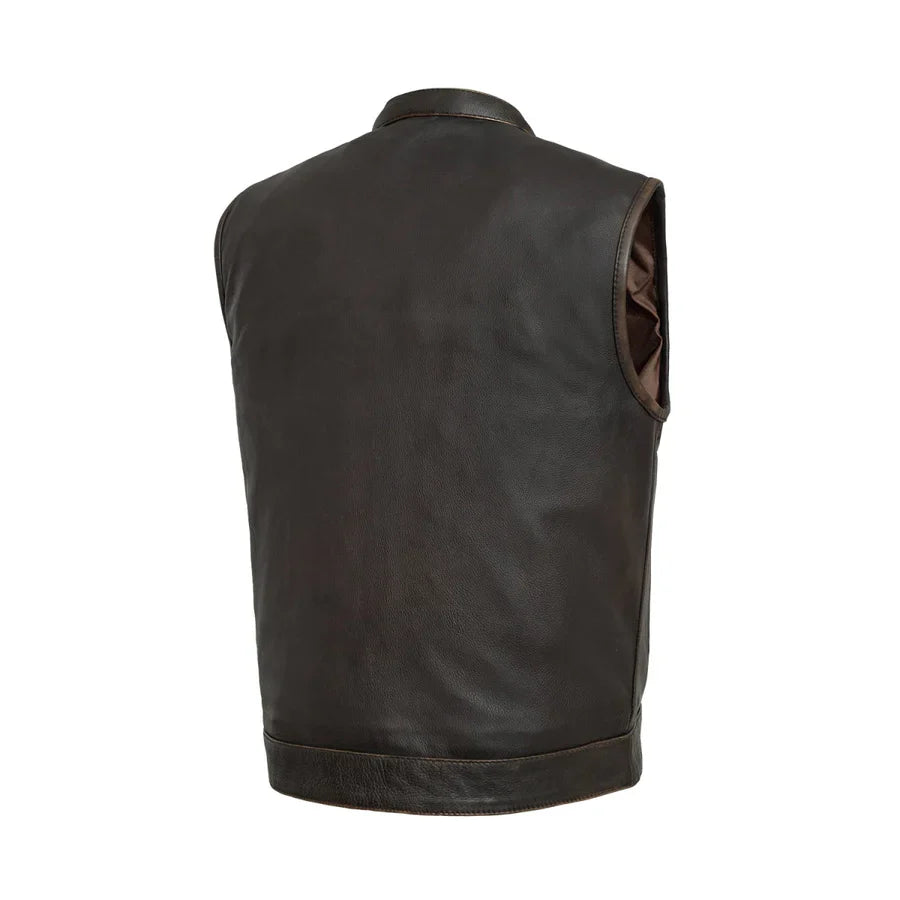 Sharp Shooter Men's Motorcycle Genuine Leather Vest