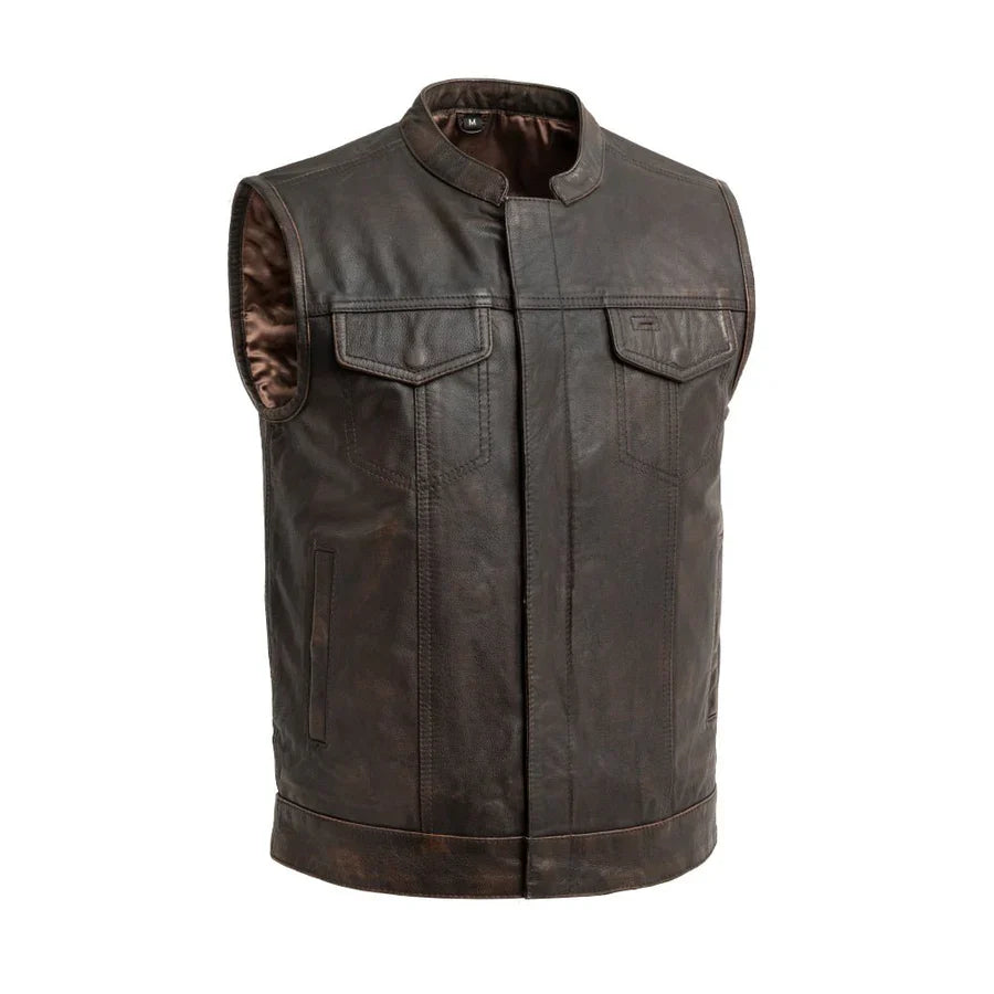 Sharp Shooter Men's Motorcycle Genuine Leather Vest