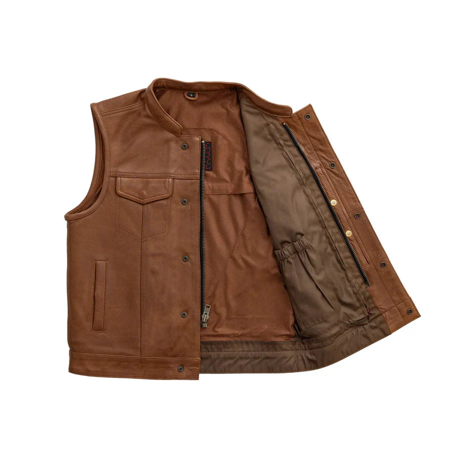 Sharp Shooter Men's Motorcycle Genuine Leather Vest