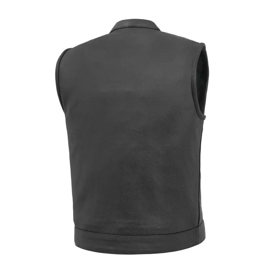 Sharp Shooter Men's Motorcycle Genuine Leather Vest