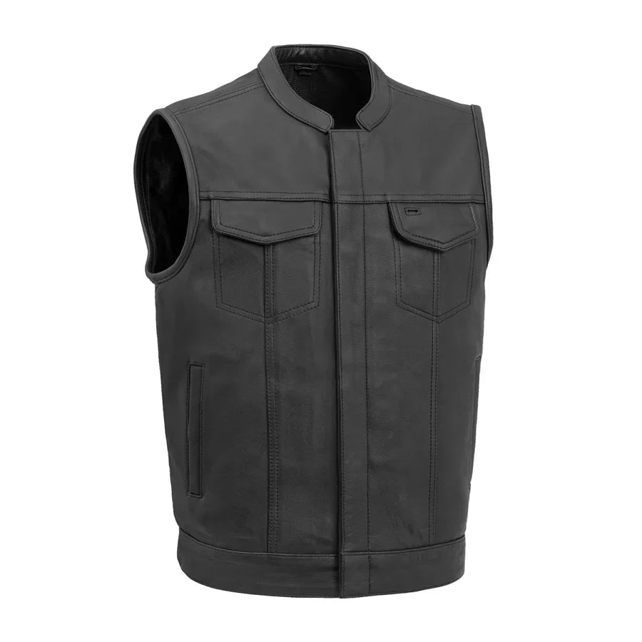 Sharp Shooter Men's Motorcycle Genuine Leather Vest