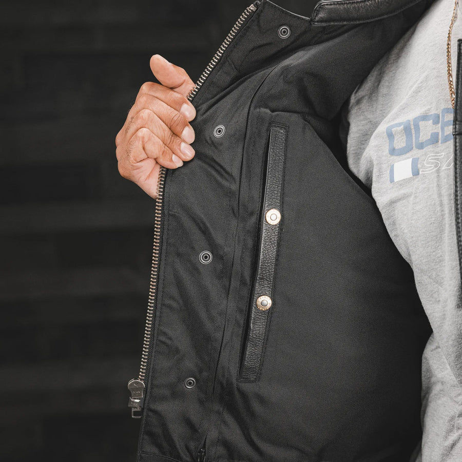 Sharp Shooter Men's Motorcycle Genuine Leather Vest