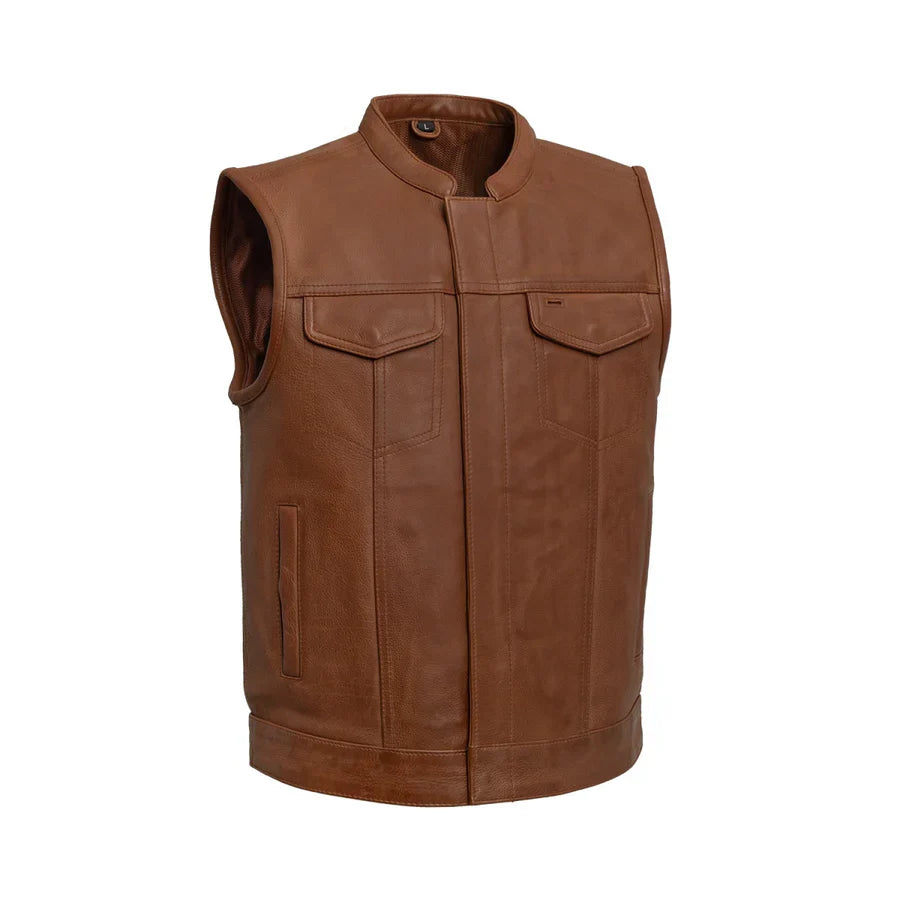 Sharp Shooter Men's Motorcycle Genuine Leather Vest