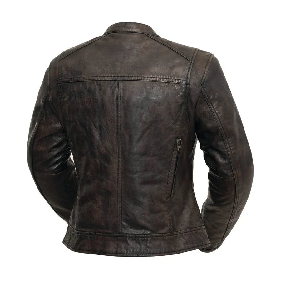 Eclipse Curve Womens Motorcycle Leather Jacket