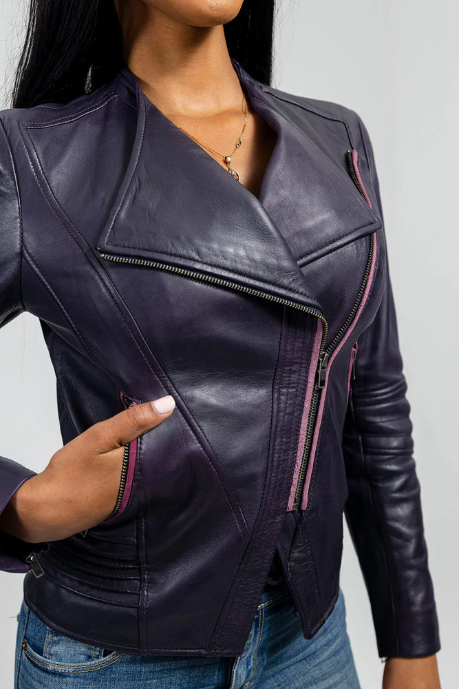 Chrome Chic Women Fashion Leather Jacket