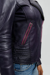 Chrome Chic Women Fashion Leather Jacket