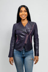 Chrome Chic Women Fashion Leather Jacket