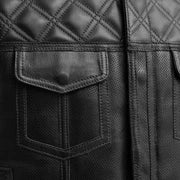Upside Perforated Men's Club Style Leather Vest