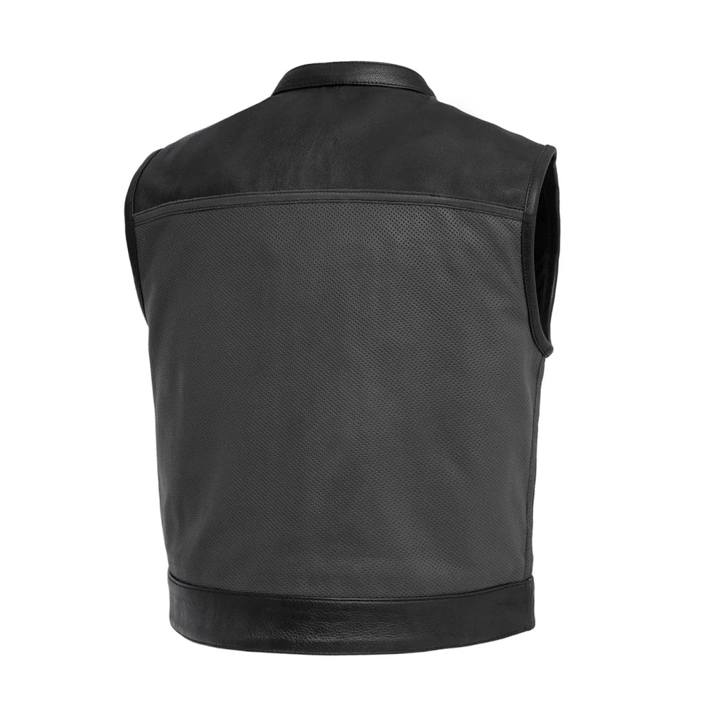V-Twin Visionary Battleship Perforated Leather Vest