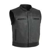 V-Twin Visionary Battleship Perforated Leather Vest