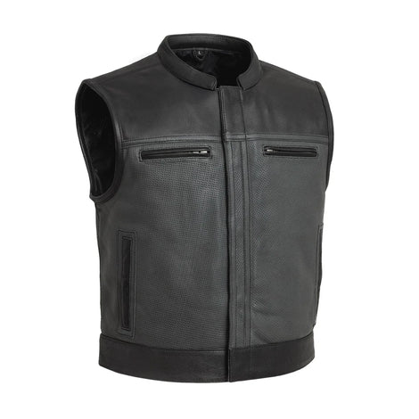 V-Twin Visionary Battleship Perforated Leather Vest