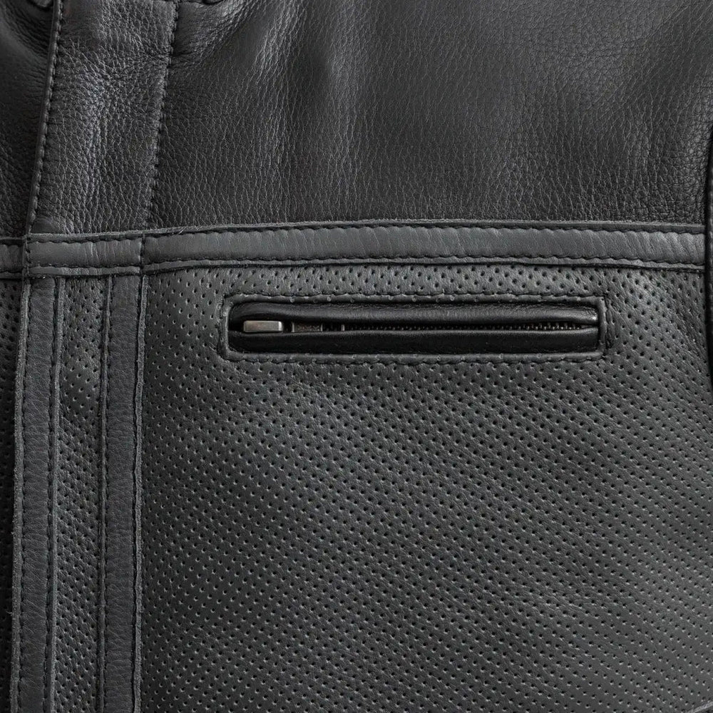 V-Twin Visionary Battleship Perforated Leather Vest