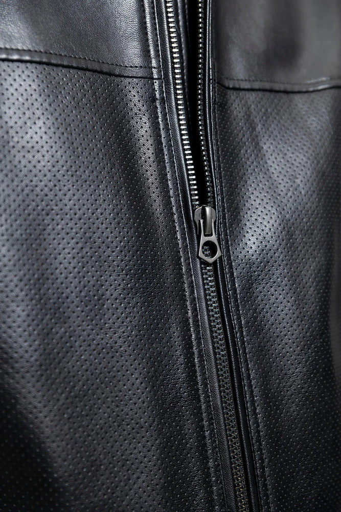 NYX Men's Vegan Faux/Perforated Leather Jacket