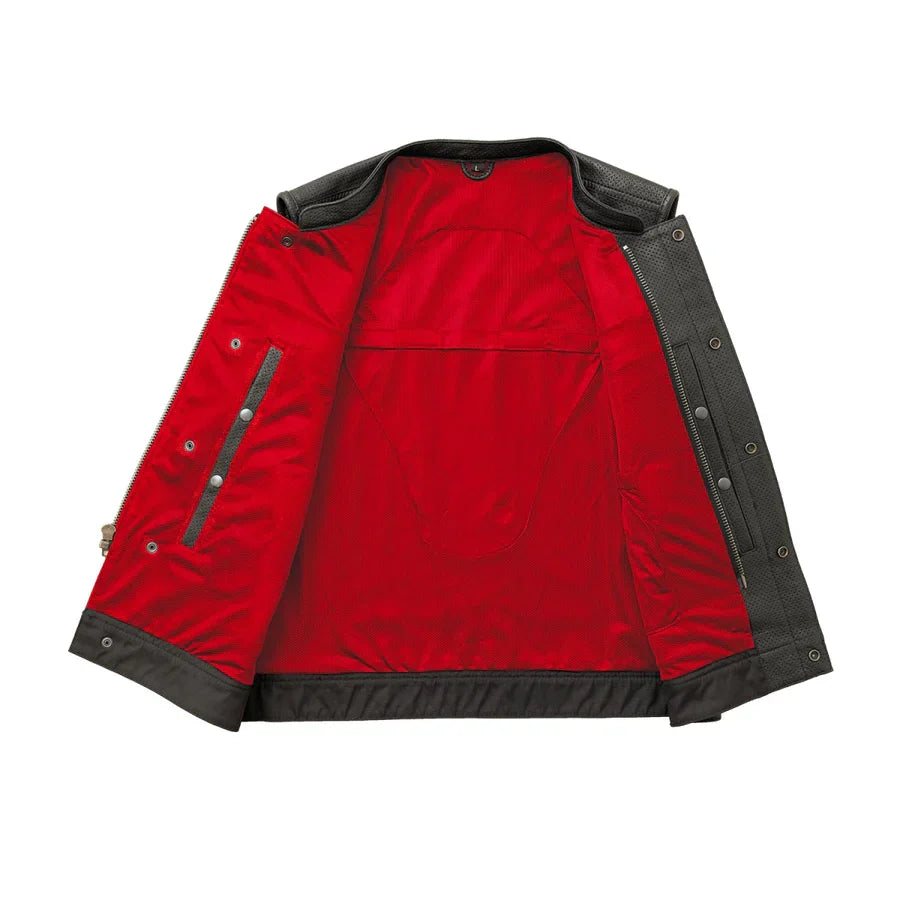 Hudson Rebel Men's Perforated Motorcycle Leather Vest