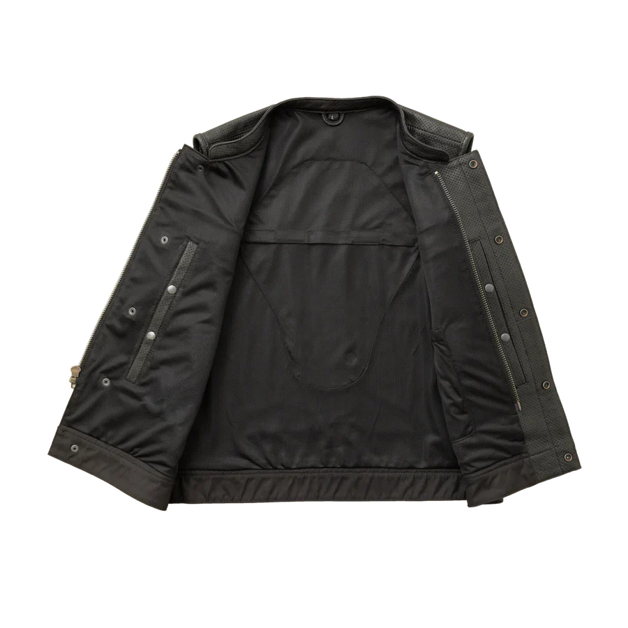 Hudson Rebel Men's Perforated Motorcycle Leather Vest