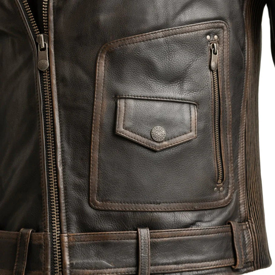 Throttle & Thread Men's Motorcycle Leather Jacket