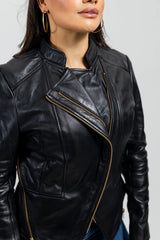 Wildfire Wrap Womens Fashion Leather Jacket