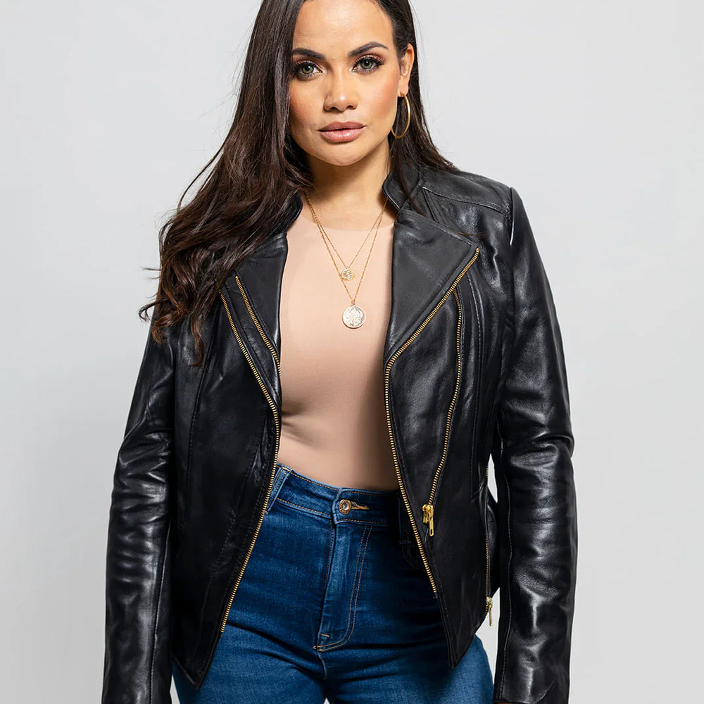 Wildfire Wrap Womens Fashion Leather Jacket